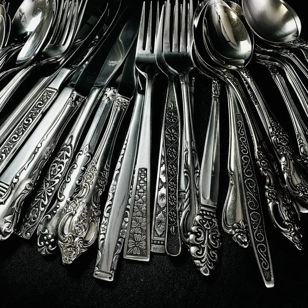 40 Vtg Stainless Flatware Mismatched Japan EKCO National Interpur Oneida Mixed